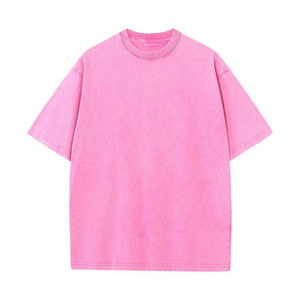 ออกแบบโลโก้เอง เสื้อยืดคอตตอนผู้ชายทรงโอเวอร์ไซส์ แขนสั้น คอกลม สีพื้น ผ้าเจอร์ซีย์ ระบายอากาศได้ดี สวมใส่สบาย - Product Image 3