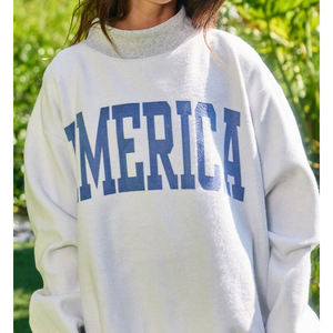 Sudadera de cuello redondo para mujer, mezcla de algodón, tejido de punto, manga larga, estampado de letras, transpirable, estilo urbano, sin reseñas - Product Image 2
