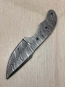 Cuchilla en Blanco Hecha a Mano Personalizada para Cuchillo de Caza Skinner, Hoja Recta con Punta Caída, Acero de Damasco de Grado Industrial, 8 Pulgadas de Largo - Product Image 6