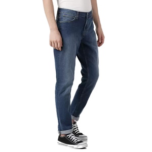 Pantalon en jean classique pour homme, coupe régulière, tissu en mélange de coton durable et confortable, idéal pour le bureau, les voyages, le streetwear et l'usage quotidien - Product Image 5