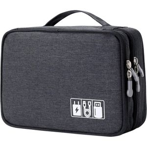 Borsa Portatile a Doppio Strato per Cavi e Accessori Elettronici - Custodia da Viaggio per Caricabatterie e Flash Drive - Product Image 1