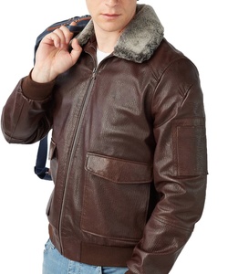 <b>Men</b> <b>Jacket</b> Brown Winter Coat Fur Plus Size <b>Men's</b> Leather <b>Jacket</b> Thickened Mid Waterproof Leather <b>Jacket</b> for <b>Men</b> by Canleo - Product Image 5