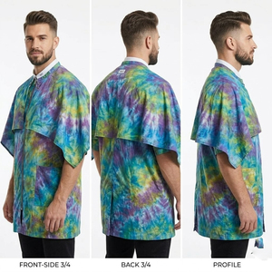 Blouse de coiffure et de barbier pour hommes avec fermeture éclair, veste de travail pour coiffeur, chemise de travail pour barbier, veste à motif pour barbier - Product Image 4