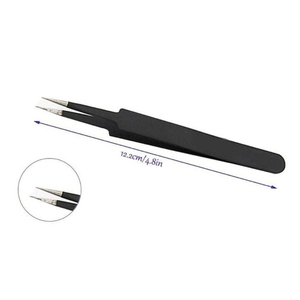 New Colorful Stainless Steel Eyelash Tweezers 2 Pieces <b>Set</b> Curved 90 Degree Pointed Tip False Eyelash Extension Durable - Product Image 2