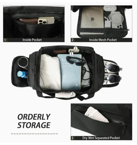 Bolsa Deportiva Unisex Personalizada con Compartimento para Zapatos, Bolsa de Viaje Impermeable para Fin de Semana, para Fitness - Product Image 3