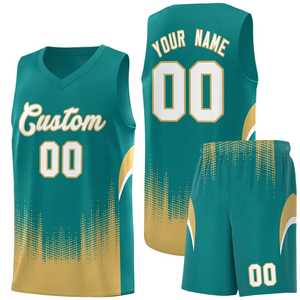 Ensemble de maillots de basket-ball noir et blanc dégradé, uniforme en maille sans manches à col en V sublimé, respirant, unisexe pour adultes - Product Image 4