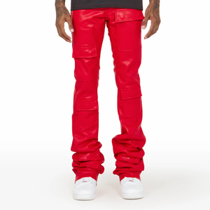 Pantalon en cuir pour homme, dernier design, haute qualité, coupe droite décontractée, style vintage hip-hop, confortable, personnalisable. - Product Image 2