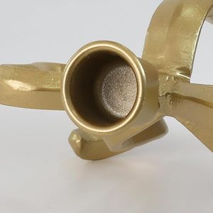 Gold Bow Taper Candle Holders Set of 2 Vintage <b>Cast</b> Iron Heavy Duty Candlestick Holders For Christmas Decoration - Product Image 4