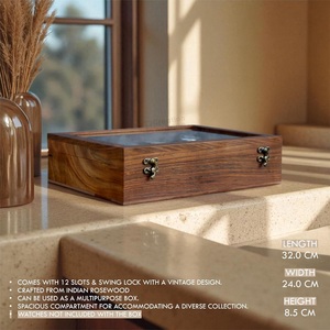AHTE MANUEXPO UR-065 Wooden Watch Box for Men & Women 12-Slot Timepiece Storage & Jewelry <b>Display</b> <b>Case</b> - Product Image 2