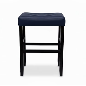 Tabouret de bar moderne en cuir PU sans dossier, tabouret de comptoir rembourré pour cuisine - Product Image 1
