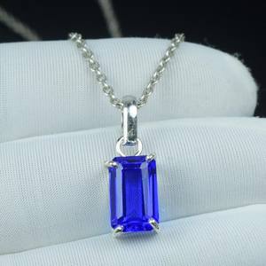 Colgante de Tanzanita Azul Natural, Collar de Plata de Ley 925, Piedra Preciosa de Nacimiento de Diciembre, Regalo - Product Image 1