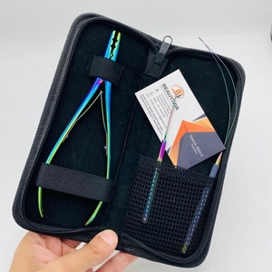 Alicates profesionales multifuncionales de acero inoxidable de grado quirúrgico arcoíris para extensiones de cabello con microloop y gancho para cuentas - Product Image 4
