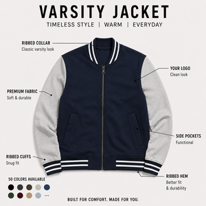 Unisex Navy Blue <b>Quilted</b> Jacket with Gray Sleeves <b>Single</b> Button Closure Casual Fleece Windproof Breathable Stand Collar Winter - Product Image 6