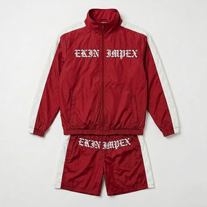 Custom Logo <b>Men's</b> 2 Piece Short Tracksuit Set Nylon Windbreaker <b>Jacket</b> And Shorts Set <b>Summer</b> Streetwear Color Block Track Suit - Product Image 1