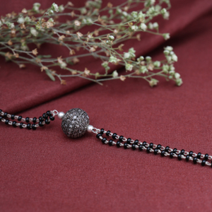 Natural Black <b>Top</b> Selling Latest Design Bead Bracelet Sterling Silver <b>Beaded</b> Women and Girls Sterling Silver Bracelet Jewelry - Product Image 4