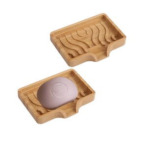 Custom Logo Natural <b>Bamboo</b> Wooden <b>Soap</b> <b>Dish</b> Holder Self Draining Bar <b>Soap</b> Tray Plate For Hotel Bathroom Accessories Wholesale - Product Image 1