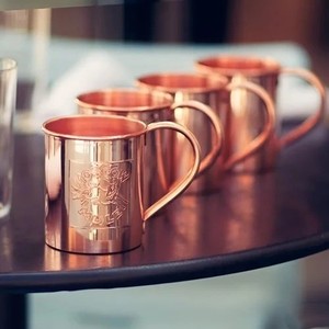Designer Copper Tumbler with Handle Contemporary Drinkware Mug for <b>Tea</b> Coffee and Cocktail Serving Use - Product Image 2