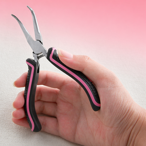 Precision Mini Bent Needle Nose Pliers Stainless Steel Serrated Jaw <b>Soft</b> Grip for Jewelry Making <b>Wire</b> Wrapping and Craft Use - Product Image 2