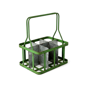 Metal Bottle Carrier <b>6</b> Pack Holder Standing Drinkware Organizer <b>for</b> Kitchen Counter Industrial Style Rust Resistant - Product Image 4