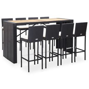 Conjunto de Muebles de Jardín Negros para Exteriores - Product Image 1