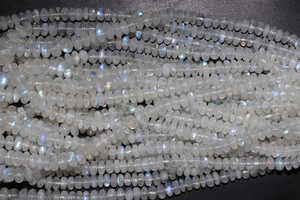 AAA Natural <b>Rainbow</b> Moonstone 6-7 mm Smooth Rondelle Beads 16 Inches Plain Strands for Jewelry Making At Wholesale Price - Product Image 6