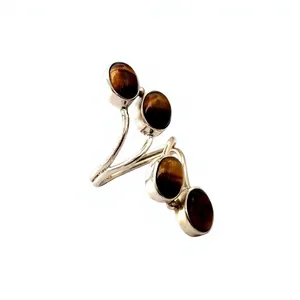 Anillo de Plata de Ley 925 con diseño de ojo de tigre, joyería hecha a mano, para mujeres - Product Image 1