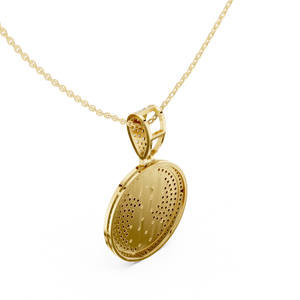 Collar con Colgante de Diamante Cultivado en Laboratorio en Oro Amarillo de 14K, Diseño de Signo de Dólar con Diamantes, Colgante Redondo con Símbolo de Dinero - Product Image 4