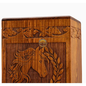 Urne funéraire en bois de rose sculptée à la main AYAANS, très vendue, pour cendres d'adultes, urnes funéraires en gros (6X6X11)IN - Product Image 6