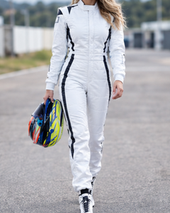 <b>Men</b> White Color Blocked <b>Waterproof</b> Quick Dry Full Sleeve One Piece Racing <b>Suit</b> Polyester/Nylon - Product Image 1