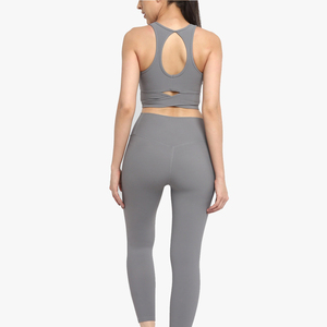 Nuevo Conjunto de Yoga de 2 Piezas para Mujer, Color Sólido, Ecológico, Transpirable, Ligero, de Secado Rápido, Spandex/Nailon - Product Image 2