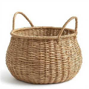 Cesta de Almacenamiento de Mimbre Contemporánea de Líneas Limpias con Asas Resistentes, Diseño Multifuncional para Cocina, Baño y Sala de Estar - Product Image 4