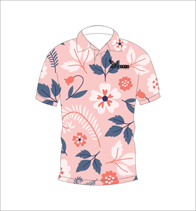 Camisa Polo para Hombre con Estampado Floral Rosa, Manga Corta, Casual, de Verano, Ligera, con Cuello, para Golf - Product Image 3