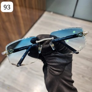 Blue Lens VVS Clarity Moissanite Diamond <b>Sunglasses</b> Luxury New Design Fine Jewelry for Factory Supply Wholesale Factory Price - Product Image 1