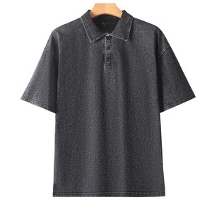 Camiseta polo de manga corta de algodón puro, lavada y desgastada, de 240g, con logotipo bordado personalizado, precio de fábrica de Bangladesh y China. - Product Image 6