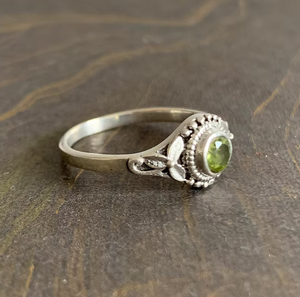 Romantic <b>Dainty</b> Peridot <b>Ring</b> (2.2 Grams) Gemstone Jewelry 925 Sterling Silver Jewelry Handmade Minimalist <b>Ring</b> for Her - Product Image 2