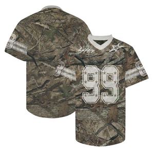 เสื้อฟุตบอลลายพรางต้นไม้ทรงคลาสสิคแบบสวมใส่สบาย  สามารถสั่งทำชื่อและหมายเลขได้  เสื้อกีฬาตาข่าย  เสื้อสตรีทแวร์ย้อนยุค  เสื้อตาข่ายแนวแทคติคอล - Product Image 1