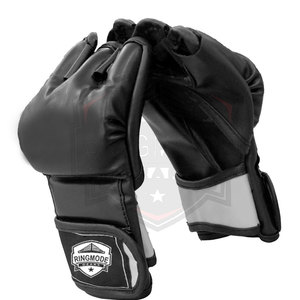 Gants de MMA en cuir de haute qualité, très demandés, avec impression de logo personnalisé, antidérapants, sangle de poignet réglable, couleurs et tailles personnalisables, OEM sur mesure - Product Image 2