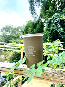 Vaso de Papel Desechable Ecológico GREEN NEST de Pared Simple de PE para Bebidas Calientes/Frías (Café/Té) con Impresión de Logotipo Personalizado - Product Image 4