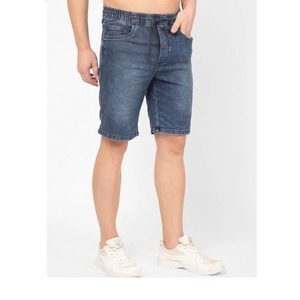 Shorts Bermuda en Coton Bleu Foncé pour Homme, Taille Mi-Haute, Fermeture Boutonnée, Style Décontracté avec Poches, Finition Délavée - Product Image 4