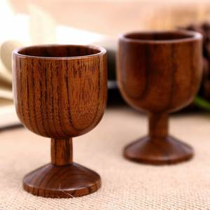 Copa de Vino de Madera Natural Hecha a Mano, Copa de Vino de Madera Maciza, Taza de Madera Decorativa Rústica para Beber, Copa para Whisky y Cócteles, para Mesa - Product Image 2