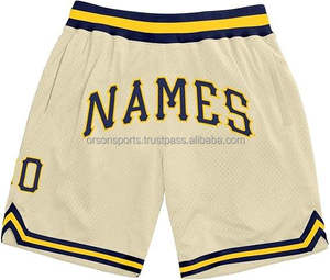 Muestra de apoyo Ropa deportiva transpirable de secado rápido Pantalones cortos de baloncesto para hombres Malla de doble capa con bolsillo frontal Conjuntos de logotipo personalizado - Product Image 3