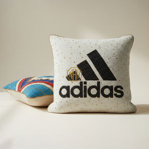 Funda de Cojín Decorativa Cuadrada de Lujo con Bordado de Cuentas Hecho a Mano y Diseño Estampado para Decoración de Sofá y Dormitorio - Product Image 3