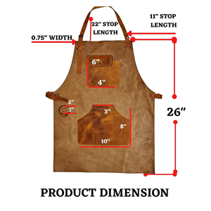Custom Logo Top Quality Leather Work <b>Tool</b> Salon Apron High Quality Home Chef Use Aprons Fireproof <b>BBQ</b> Cooking Kitchen Aprons - Product Image 2