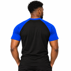 Camiseta Raglán Negra y Azul Rey de Phi Beta Sigma con Letras Griegas Bordadas, Manga Corta, Cuello Redondo, Ropa de Fraternidad para Uso Casual - Product Image 2