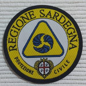 Parche bordado de fieltro no tejido ecológico de Protección Civil de la Región de Sardenia, insignia rectangular para coser, tela tejida para zapatos y ropa - Product Image 1