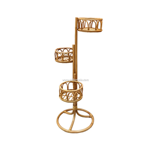 Eco-Friendly Rattan Plant Stand for Indoor Outdoor Garden <b>Flower</b> Pot Holder Decorative Home Decor <b>Display</b> Rack - Product Image 1