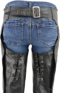 Samroz Sports Customizable Premium <b>Leather</b> Seamless Fusing Motorcycle Riding <b>Chaps</b> for Women Bikers All Seasons - Product Image 5