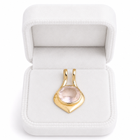 Collier en quartz rose géométrique avec pendentif en laiton, pierre précieuse rose naturelle, bijou minimaliste, cadeau pour femme