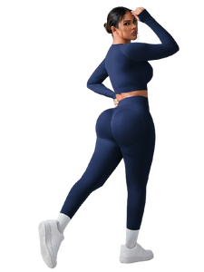 Conjunto Deportivo de Cintura Alta para Mujer, Leggings y Sujetador Deportivo Ligeros con Cintura Elástica, Talla Grande, para Yoga, Absorbe la Humedad, Ropa de Gimnasio, Conjunto de 2 Piezas - Product Image 4