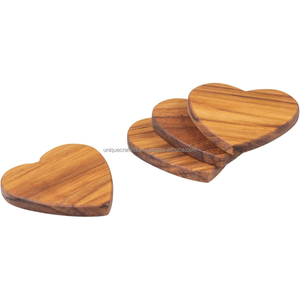 Unique Craft India Crafted Heart Shaped <b>Coasters</b> <b>Set</b> Sustainable Eco Friendly Mats Pads Kitchen Wedding Party Use Decoration - Product Image 2